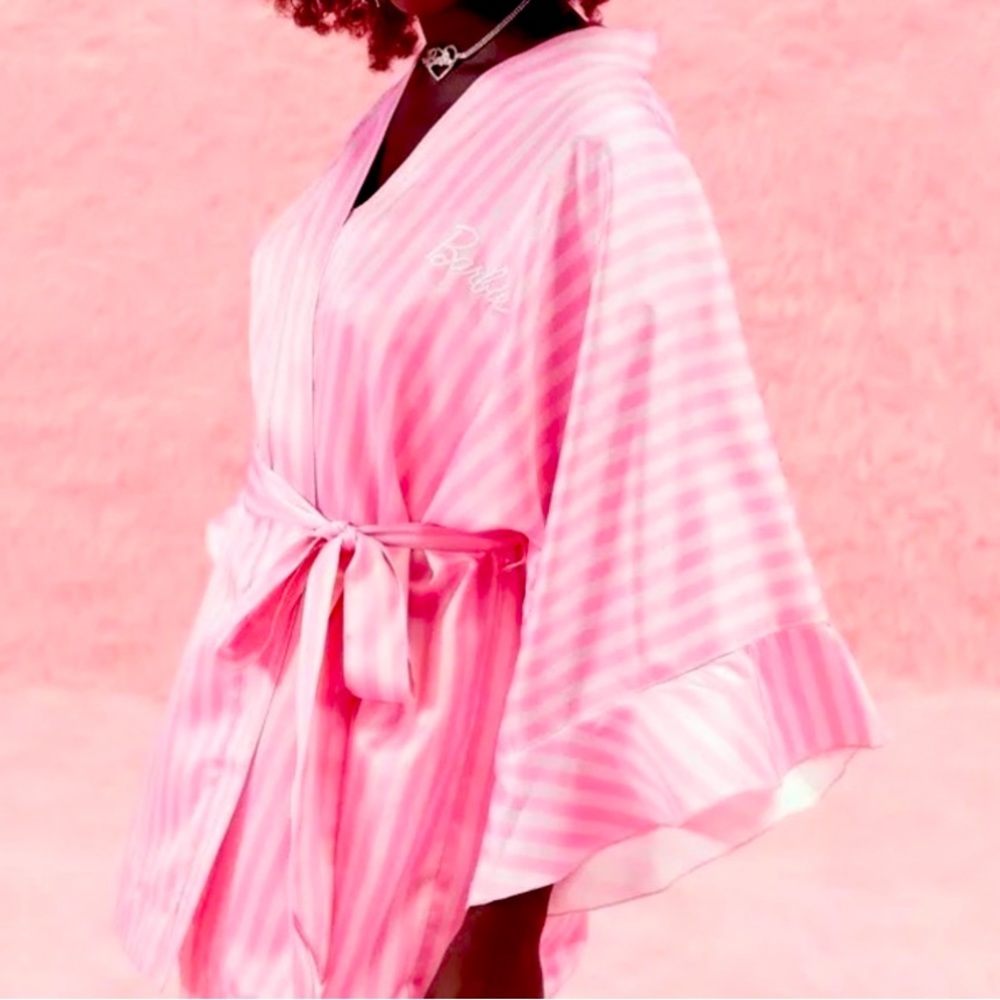 Barbie Satin Striped Robe - Picture 4 of 5